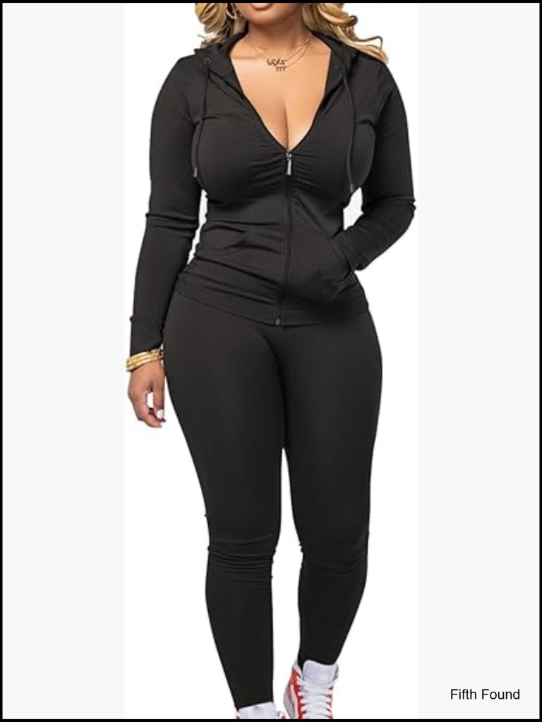 Two Piece Jogger Set Workout Sweatsuit Tracksuit Pants Set Hoodie